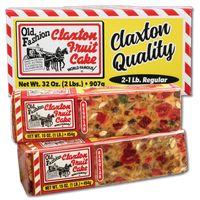 Claxton Fruit Cake 2-Pack individually wrapped 1 lb. fruit cakes gift box