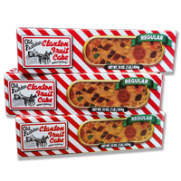 Claxton Fruit Cake 3-Pack individually wrapped 1 lb. fruit cakes in colorful gift cartons