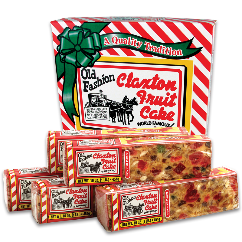 Claxton Fruit Cake 5-Pack individually wrapped 1 lb. fruit cakes in gift carton
